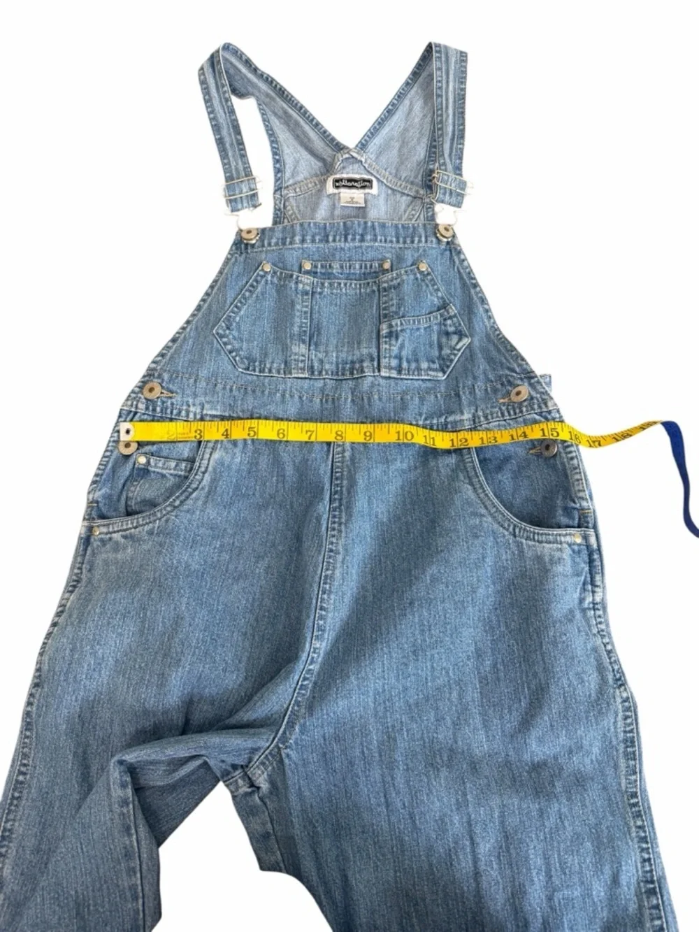 Vintage 90s XHILARATION Straight Leg Bib Overalls Light Wash WOMEN'S Small Y2K